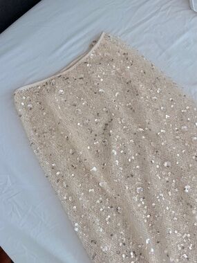 Sequined cream sheer Skirt